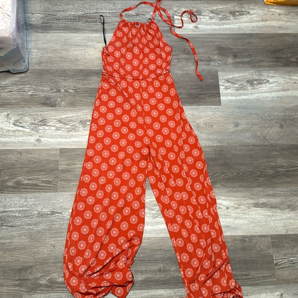 Forever 21 tie halter neck jumpsuit